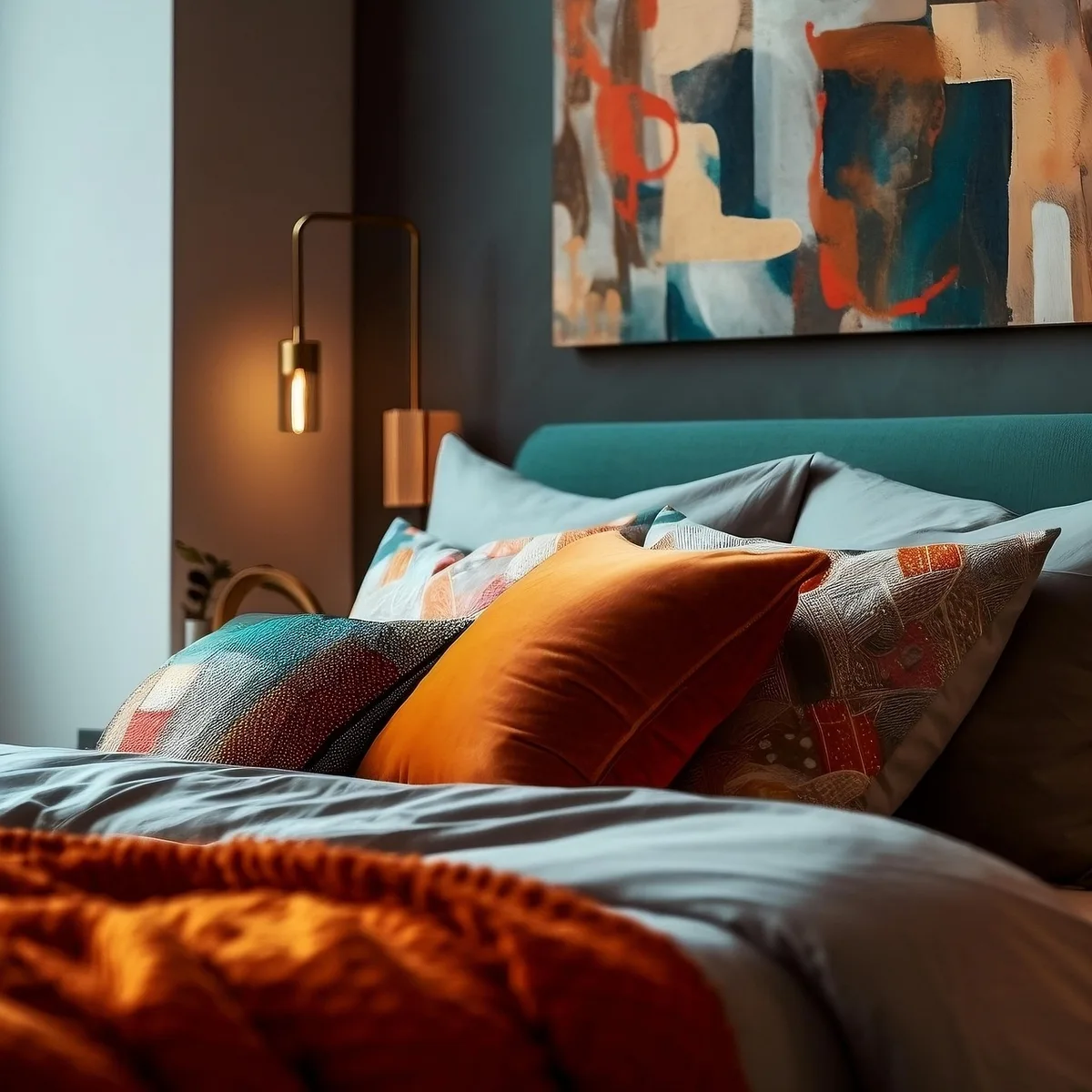 Draps sur un lit propre montrant tissu et texture